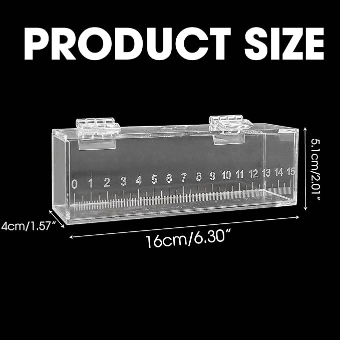 Fish Viewing Box Container with Lid and Scale, Acrylic Portable Fishing Mini Aquarium, Small Fish Breeder Hatching Boxes, Safe Tank Case for Breeding Egg Photo Isolation Outdoor Indoor-PurrikoPets