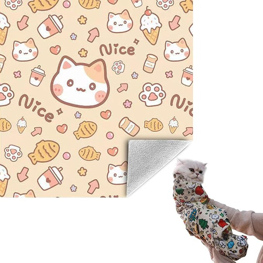 21.7" Grooming Wrap Cat Wrap for Cutting Nails Cat Restraint for Nail Clipping Cat Swaddle Wrap Cat Burrito Wrap M(Within 6lbs) Anti-Scratch Anti-Escape Multifunctional Pet Tool-PurrikoPets