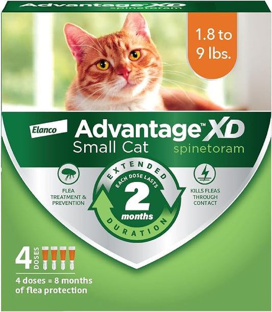 Advantage XD Small Cat Flea Prevention & Treatment For Cats 1.8-9lbs. | 4-Topical Doses, 2-Months of Protection Per Dose-PurrikoPets