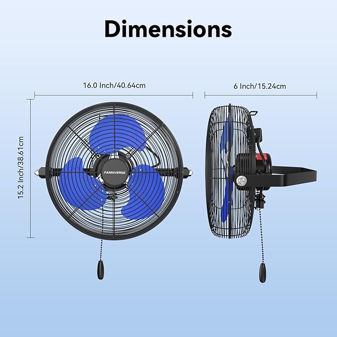 12 Inch Wall Fan Pro Series - Indoor High Velocity Wall Mount Fan for Commercial, Residential, Warehouse, Covered Patio, Shop, Garage, Barn, Gazebo 3 Speed 2800 CFM UL Safety Listed-PurrikoPets