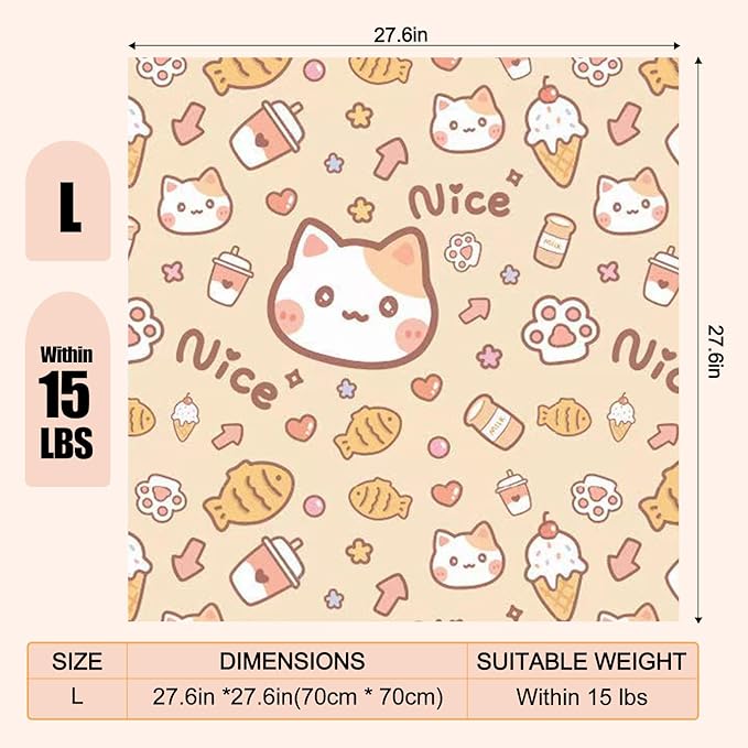 27.6" Cat Grooming Wrap Cat Wrap for Cutting Nails Cat Restraint for Nail Clipping Cat Swaddle Wrap Cat Burrito Wrap L(Within 15lbs) Anti-Scratch Anti-Escape Multifunctional Pet Tool-PurrikoPets