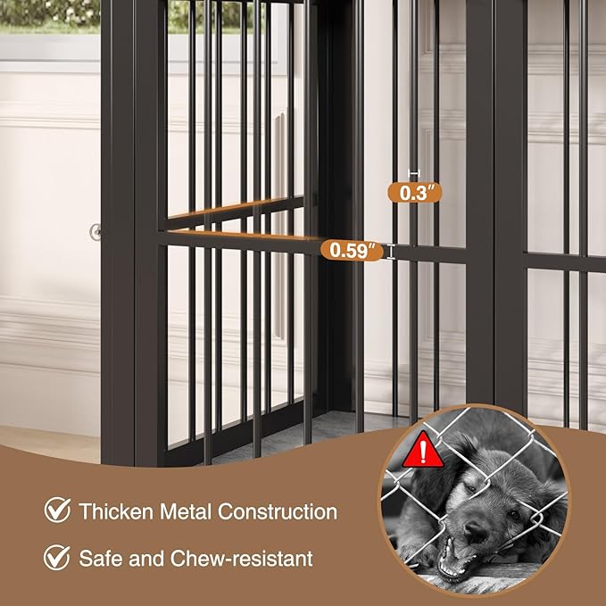 39.4" Dog Crate Furniture for Medium and Large Breed, Dog Kennel Furniture with Storage Shelf & Lockable Wheels, Heavy Duty Wooden End Side Table Pet Cage Indoor, Chew-Resistant, Grey-PurrikoPets