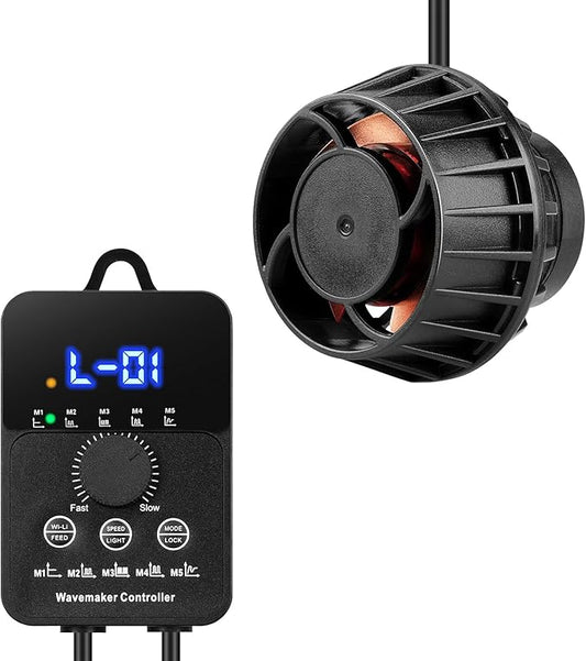 2100GPH Aquarium Wave Maker with Controller Mini DC 24V 12W Powerhead with Magnetic Mounting, Wavemaker with LED Display for 50 to 100 Gallon Tank-PurrikoPets