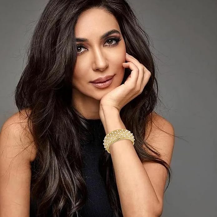 YMBYCM Chunky Bangle Bracelets for Women Trendy Wide Chunky Cuff Bracelets Wrap Bracelet