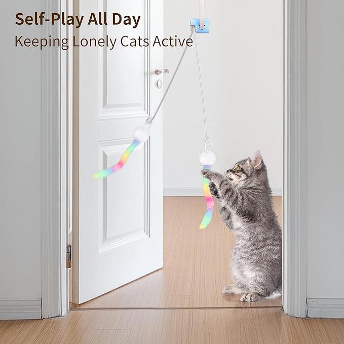 5 Pack Cat Toy Replaceable Feathers for Interactive Cat Toys with Remote Control, Cat Feather Toys Attachments for Indoor Cats Exercise and Play (Not Include Cat Toy, Only Accessories)-PurrikoPets