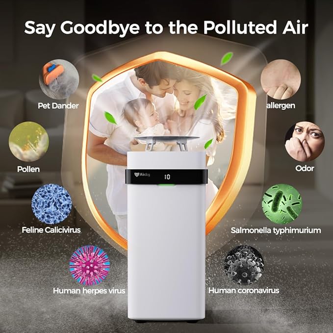 Airdog X5 Pet Air Purifier – TPA Technology Up to 20X More Effective than HEPA, Ideal for Rooms Up to 1614 sqft - Washable Filter and Whisper Quiet-PurrikoPets
