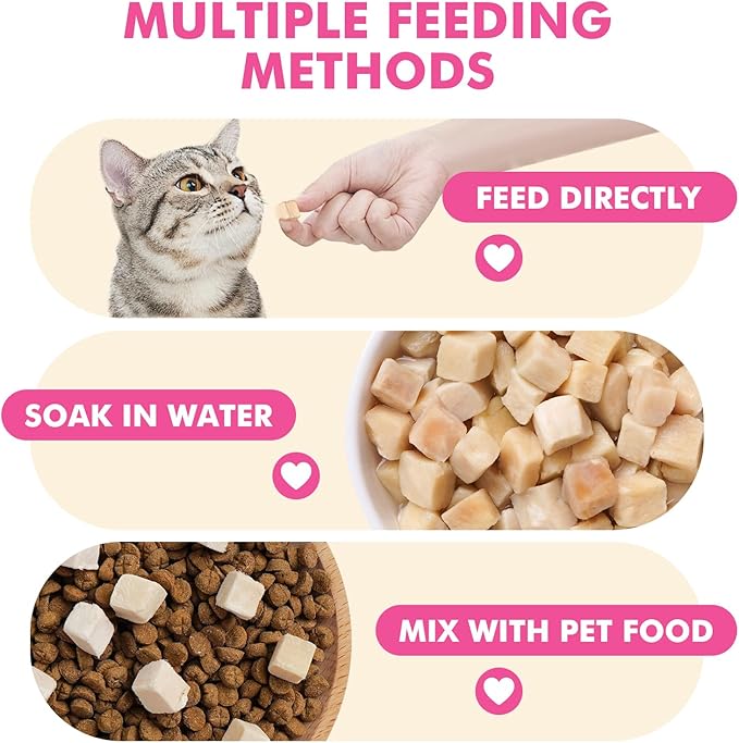 Freeze Dried Cats & Dogs Raw Treats, All Natural Single Ingredient Chicken Breast, High Protein Healthy Pet Training Treats or Food Topper, 6 oz-PurrikoPets
