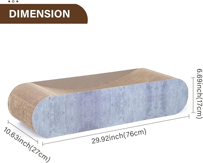 2 in 1 Cat Scratcher Cardboard Lounge Bed, Cat Scratching Post, Durable Board Pads Prevents Furniture Damage,Large (Reversible Grey)-PurrikoPets