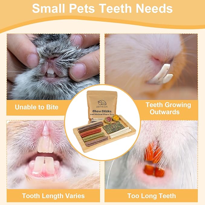 65PCS Rabbit Bunny Guinea Pig Chew Toys Treats, Chinchilla Hamster Chews Toys for Teeth, Timothy Hay Chips Treats Sticks for Rabbit Guinea Pig Chinchilla Hamster Rat-PurrikoPets