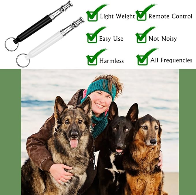 Dog Whistle - Stop Barking Neighbors Dog, Ultra-Wide Frequency Ultrasonic Silent Dog Whistle for Dog, 2 Pack Professional Recall Dog Training Whistles-PurrikoPets