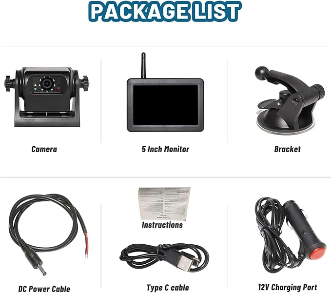 EWAY Wireless WiFi Magnetic Hitch Backup Camera 1080P HD Rechargeable Battery Powered No Wiring Rear View Reverse Monitoring Camera for Car Truck Pickup RV Camper 5th Wheel Horse Trailer Boat Trailer-PurrikoPets