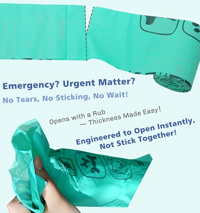 100% Compostable Dog Poop Bags, 270Count Value Pack, BPI Certified, Biodegradable Leakproof Thick Poop Bags for Dogs with Dispenser, Plant-Based, ASTM D6400 & EN 13432 Compliant Pet Waste Bag-PurrikoPets