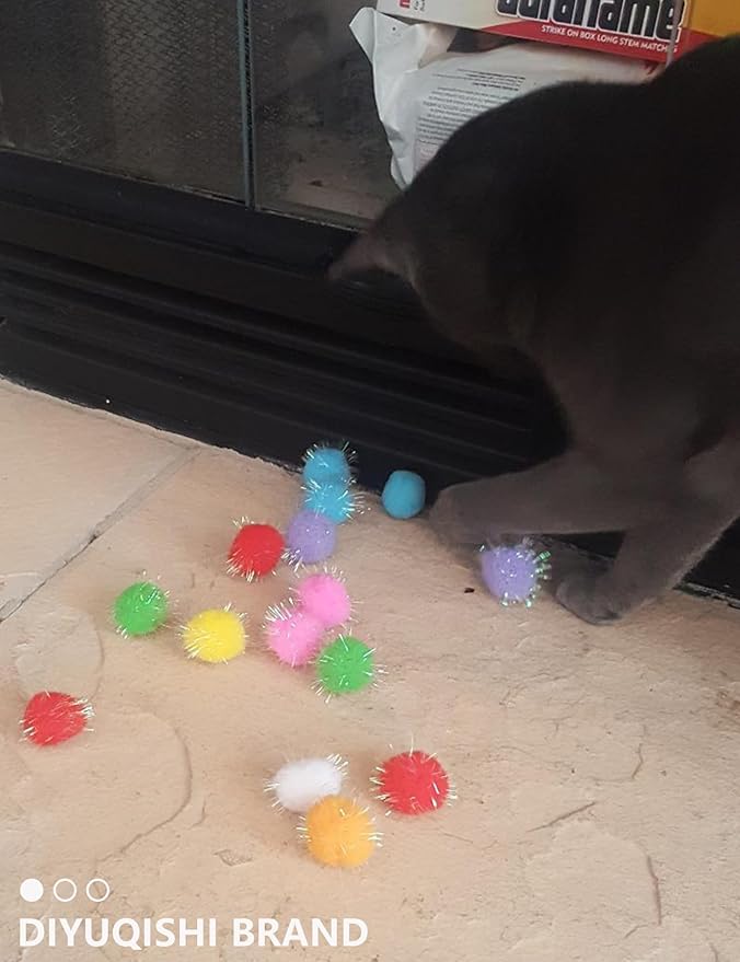 100-Pack Cat Toy Balls – Soft Fuzzy Toys for All Cats to Play and Exercise Indoors (1.5 inch, Cat Toys Pro Collection)-PurrikoPets