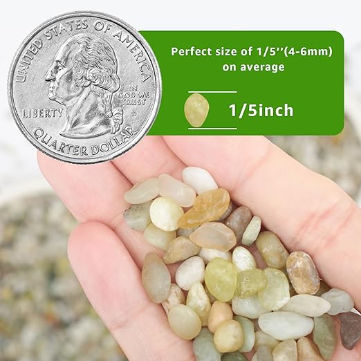 10 LBS Natural Decorative Jade Stones – Ideal for Plants, Succulents, Aquariums, Vases, and Garden Pots. 1/5 Inch Natural Stones Enhance Drainage and Soil Moisture Balance (Jade, 10 Pounds)-PurrikoPets