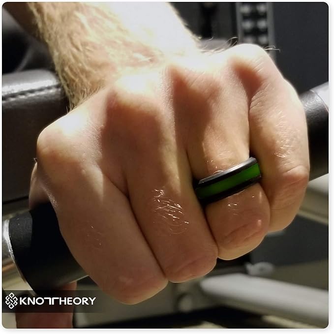 Knot Theory Striped Silicone Ring for Men and Women – Black, Grey, Red, Blue, Orange, Yellow, Purple