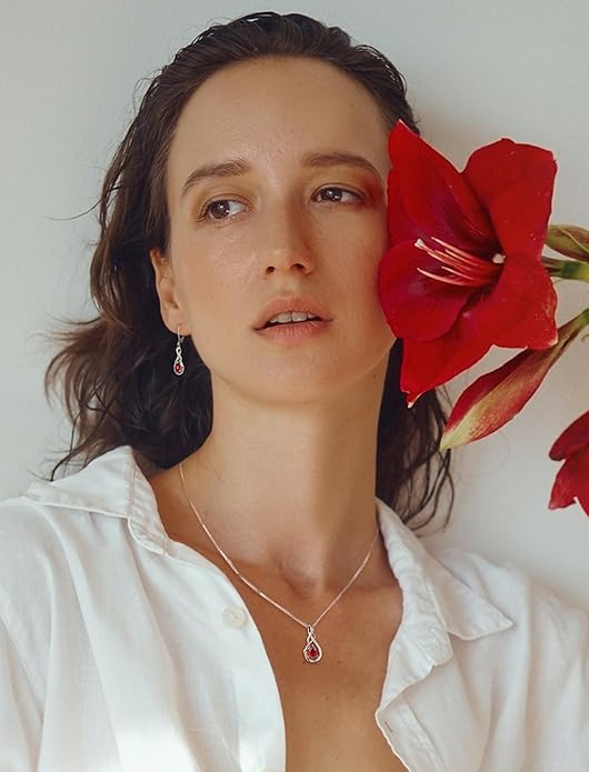 STARCHENIE Infinity Teardrop Pendant Necklace for Women 925 Sterling Silver Birthstone Jewelry