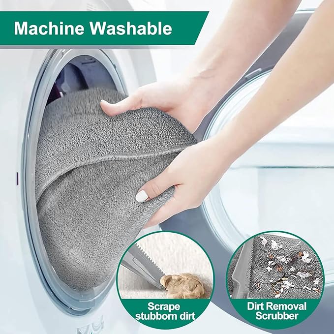 18" Professional Microfiber Mop Floor Cleaning System, Flat Mops with Stainless Steel Handle, 4 Reusable Washable Mop Pads, Wet and Dust Mopping for Hardwood, Vinyl, Laminate, Tile Cleaning (White)-PurrikoPets