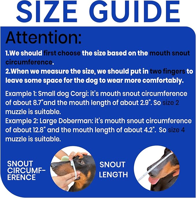 Dog Muzzle, Basket Muzzle for Small Medium Large Dogs, Anti-Biting and Chewing, Lightweight & Sturdy Cage Design, Allows Panting & Drinking, Ideal for Grooming & Training(Blue Size XL)-PurrikoPets