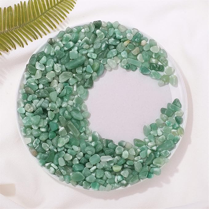 1lb Green Aventurine Aquarium Gravel Rocks Natural Tumbled Healing Crystal Chips Bulk Gemstones Crushed Stones for Fountain Vase Filler Planters Decorative Fish Tank Potted Reiki Energy Balancing-PurrikoPets