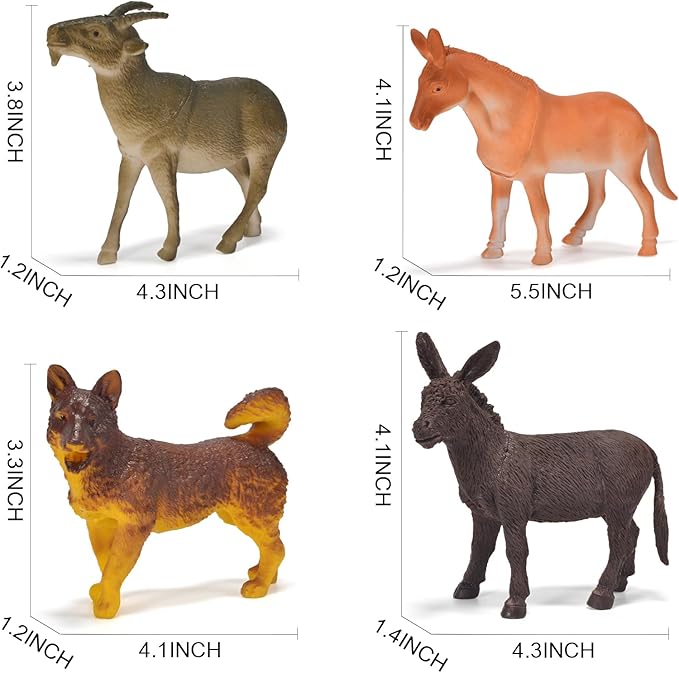 12 Pack Large Farm Animals Toys for Kids 3-5 Year Old Toddlers 1-3 Realistic Plastic Farm Animal Figures Playset Animal Poultry for Learning-PurrikoPets