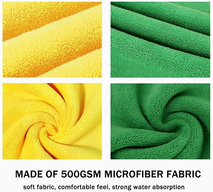 Dog Towel - 2 Pack Large Dog Bath Towel Super Absorbent Microfiber Beach Towels for Quick Drying Small Medium Large Dogs and Cats, Machine Washable,55.1x27.5 inch,Yellow Green-PurrikoPets