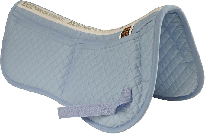ECP Equine Comfort Products Adjustable Shock Absorbing Memory Foam Half Saddle Pad, Injury Prevention & Pressure Relief, Customizable Fit, Breathable for All Riding Styles-PurrikoPets