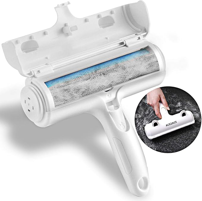 ACE2ACE Pet Hair Removal Tool, Lint Roller Brush for Cats and Dogs, Reusable Self Clean Pet Fur Remover, Pet Hair Remover for Laundry, Carpet, Furniture, Couch, Sofa and Bedding-PurrikoPets