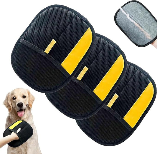 3pc Pet Hair Removal Glove,Pet Grooming Gloves,Cat Grooming for Hair Removal,Versatile Reusable Pet Hair Remover Glove-PurrikoPets