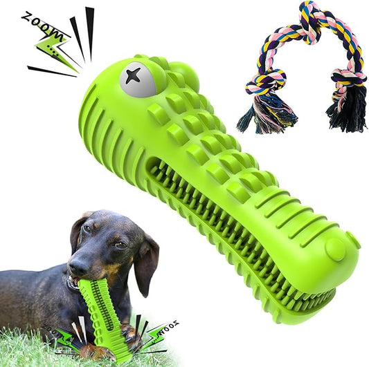 Dog Toys for Aggressive Chewers Large Medium Breed, Indestructible Dog Toothbrush Chew Toys, Squeaky Interactive Tough Extremely Durable, Dogs Toys to Keep Them Busy-PurrikoPets