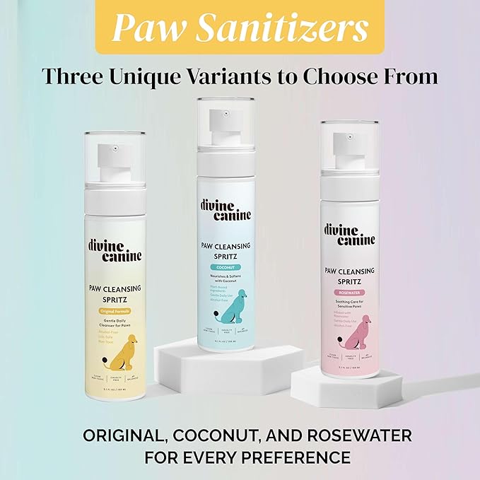 Dog Paw Cleaner - 5.1 Fl Oz of Alcohol Free Paw Cleansing Spray - Made with Aloe, Copaiba Oil, and Lemongrass Oil to Nourish and Clean Paws - Made in The USA-PurrikoPets