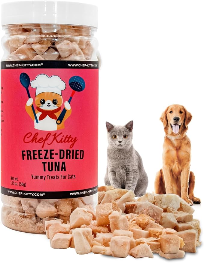 Freeze-Dried Tuna Treats for Cats & Dogs – 100% Wild Caught, Single Ingredient, High-Protein, Healthy Snack – No Additives or Preservatives – 1.7oz - Inspected & Tested in USA-PurrikoPets
