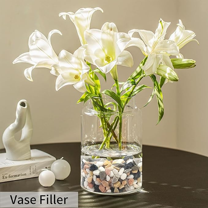 10 lbs Pebbles for Landscaping, 3/8 Inch Pea Gravel Decorative River Rocks for Succulent, Cactus, Vases, Terrarium, Aquarium, Potted Top Dressing and Outdoor Garden-PurrikoPets