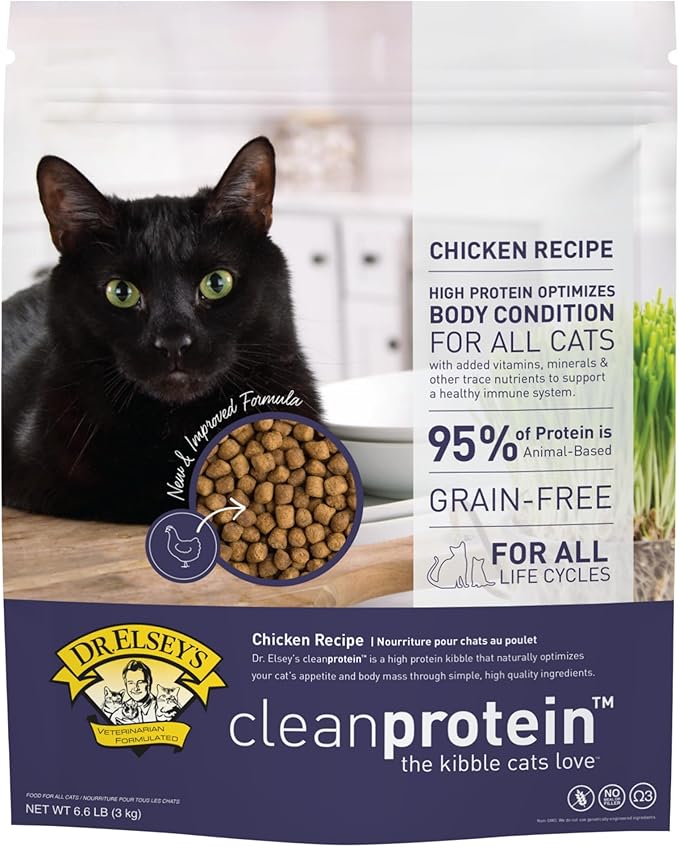 Dr. Elsey's cleanprotein Chicken Cat Kibble 6.6 lb. Bag-PurrikoPets