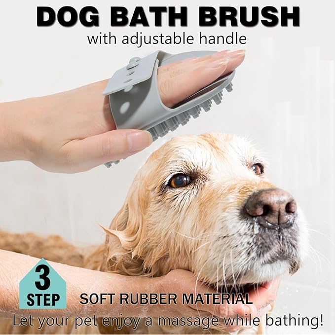 3PCS Dog Grooming Brush - Dog Brush for Shedding Massaging Bathing - Double Sided Shedding, Dematting Undercoat Rake - Self Cleaning Slicker Comb for Dogs and Cats with Long or Short Coats-PurrikoPets