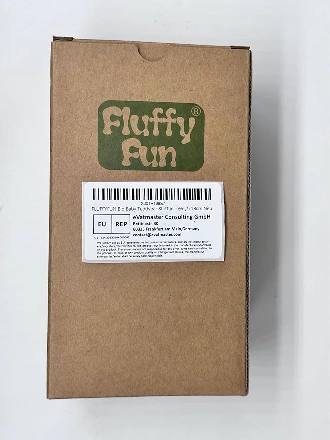 100% Organic Cotton Baby Stuffed Animals White Teddy Bear for Newborn 6.5"-PurrikoPets