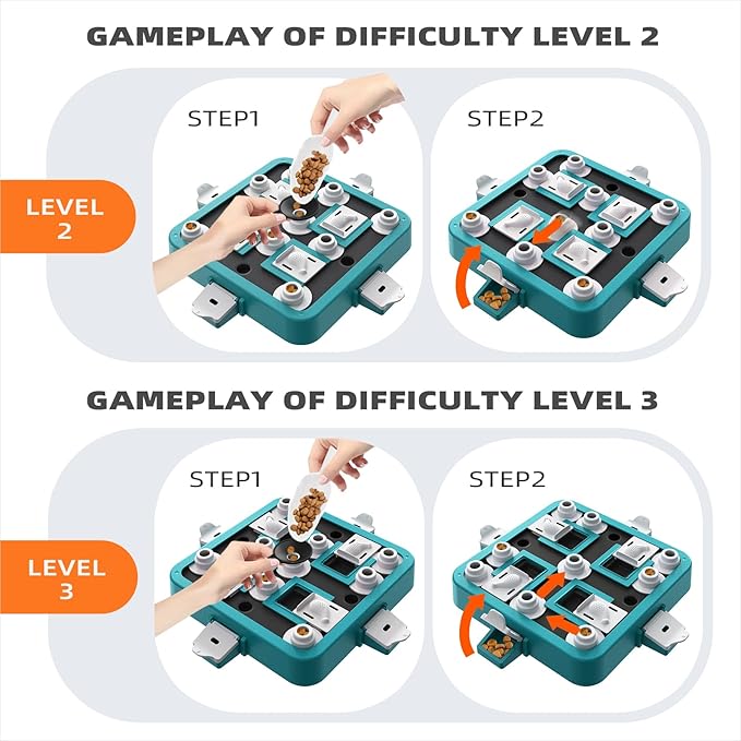 Dog Puzzle Toy Mental Stimulation - Level 3 in 1 Dogs Food Feeder Puzzle, Dog Treat Puzzle Feeder (Advanced-Mars Green Board)-PurrikoPets