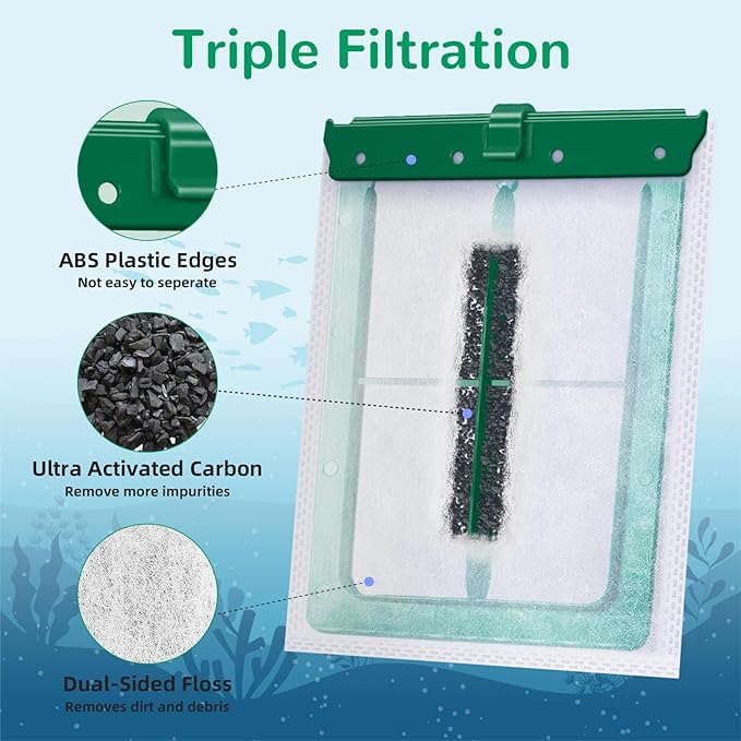 6 Pack Medium Aquarium Filter Cartridge for Whisper Bio Bag Power Filters, Medium Filter Cartridges for Repto Filter-PurrikoPets