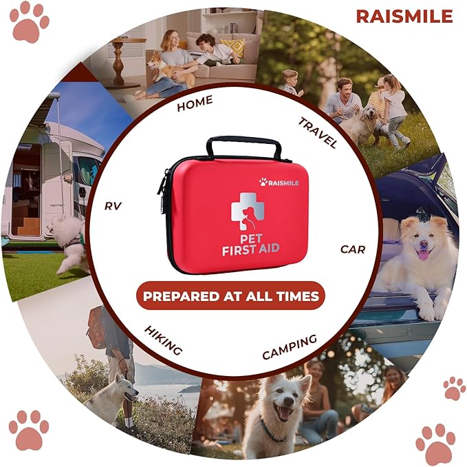 Dog First Aid Kit, Pet First Aid Supplies for Treat Dogs & Cats in an Emergency, Ideal for Use at Home, Outdoors, Traveling-PurrikoPets