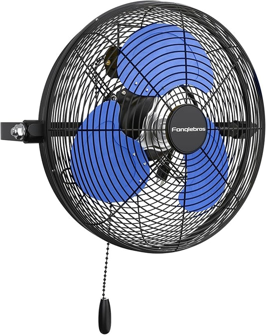 12 IN High Velocity Wall Mount Fan, 3 Speed Industrial Wall Fan with Sealed Motor, 2500 CFM Adjustable Air Circulator for Garage, Commercial, Greenhouse, Warehouse & Gazebo Use, UL Listed-PurrikoPets