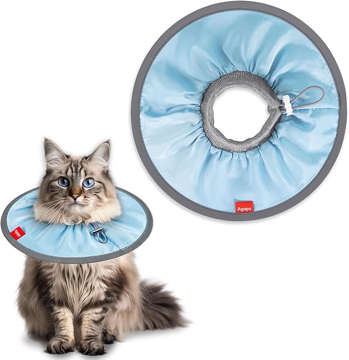 Agape Comfortable Cat Cone - Lightweight Soft Recovery Collar for Cats After Surgery - Protective E-Collar for Small, Medium, and Large Cats - Stops Licking & Scratching - Wound Care-PurrikoPets