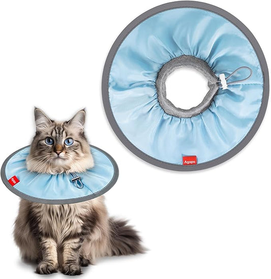 Agape Comfortable Cat Cone - Lightweight Soft Recovery Collar for Cats After Surgery - Protective E-Collar for Small, Medium, and Large Cats - Stops Licking & Scratching - Wound Care-PurrikoPets