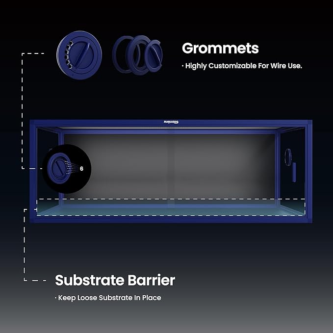 85 Gallon Snake Enclosure, Front Opening Reptile Tank for Easy Maintenance, Reptile Terrarium with Top Screen Ventilation 48''x24''x18''-PurrikoPets