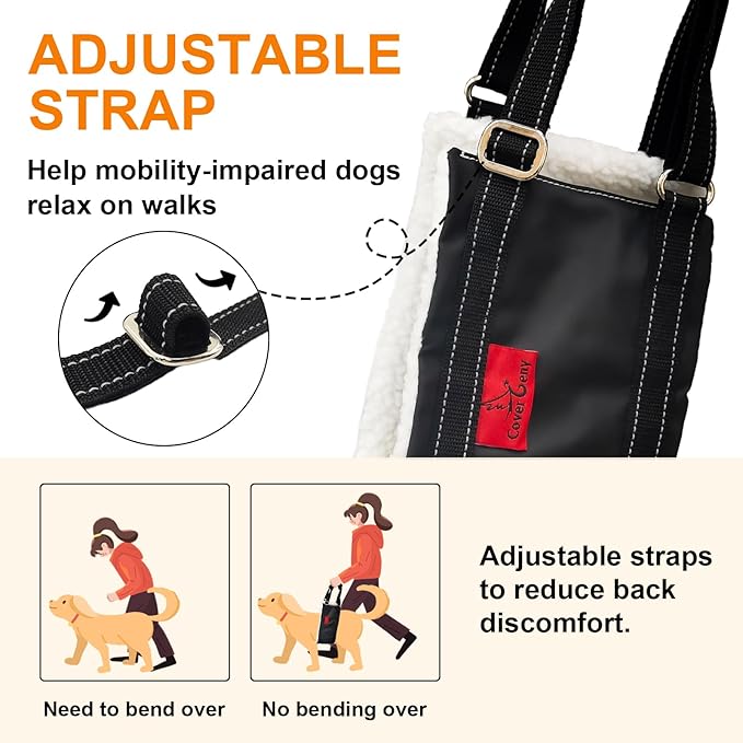 Dog Lift Harness - Adjustable Sling for Rear Legs with Soft Support for Senior, Injured, Disabled Dogs After ACL Surgery - Helping Pets with Canine Aid and Rehab Support (M)-PurrikoPets