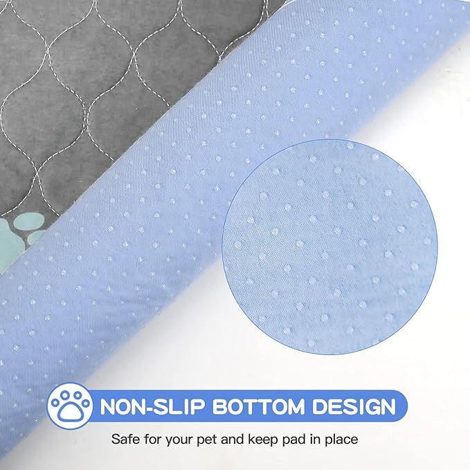 Aitmexcn Washable Puppy Dog Pee Pad, 2PCS 100% Waterproof Whelping Training Mat for Puppy/Senior Dog, Fast Drying Reusable Puppy Pads for Indoor, Outdoor and Car Travel- 54'' x 54'' Llight Gray-PurrikoPets