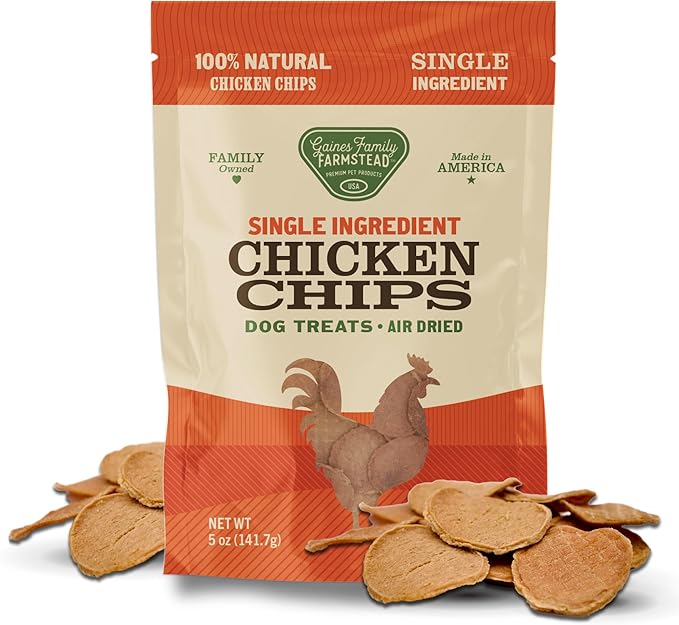 Gaines Family Farmstead Chicken Chips for Dogs – 6 oz Natural, High-Protein Dog Treats, Rawhide-Free Chews, Single Ingredient, Grain-Free, Made in USA-PurrikoPets