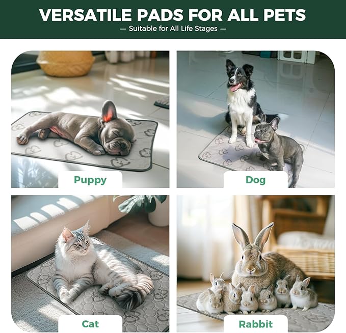 FXW Washable Pee Pads for Dogs, Puppy Pads with Super Absorbent, Specifically Designed for 30inch Cages, 29" × 18" Rectangle, Khaki, 1 Pack-PurrikoPets