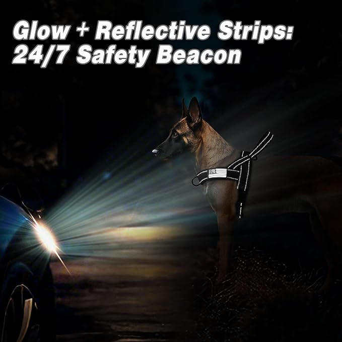 Forestpaw No Pull Dog Harness - Soft Flannel Padded Tactical Dog Vest Harness with Quick Release Buckle, Adjustable Reflective Pet Harness for Large Dogs Walking Training,Black XL-PurrikoPets