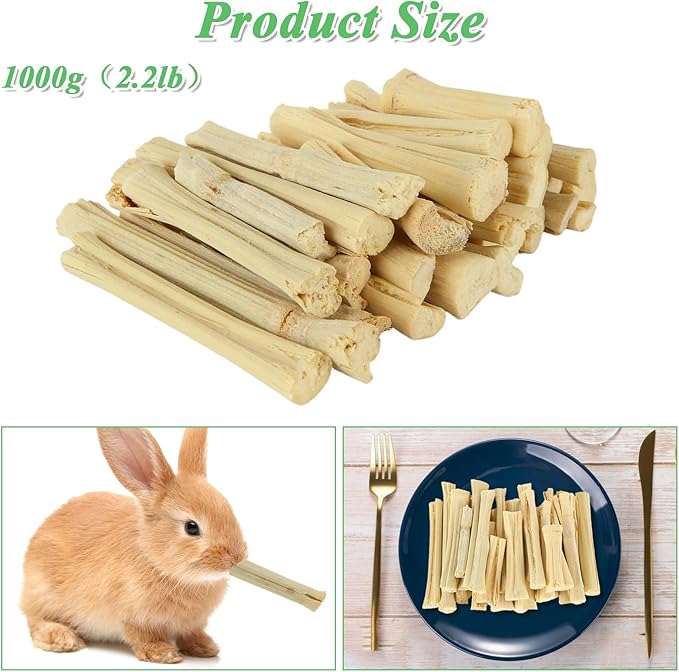 1000g/2.2lb Bamboo Chews for Rabbits, Rabbit Sticks Rabbit Chew Toys Bunny Chew Toys, Molar Treats for Small Animals, Hamsters, Chinchillas, Guinea Pigs, Natural Teeth Grinding Toys-PurrikoPets