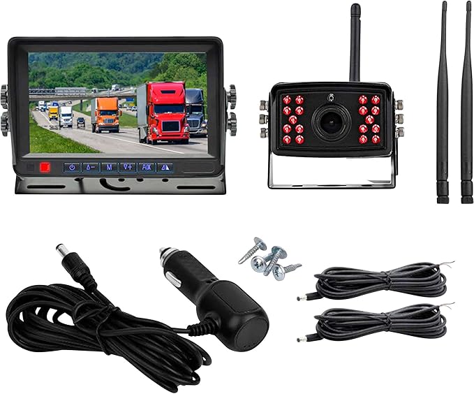 FalconEye Electronics 2nd Generation 200-300Ft Wireless Range Backup Camera for Trucks, Fleets. HD, 7inch LCD (1 Cam System)-PurrikoPets