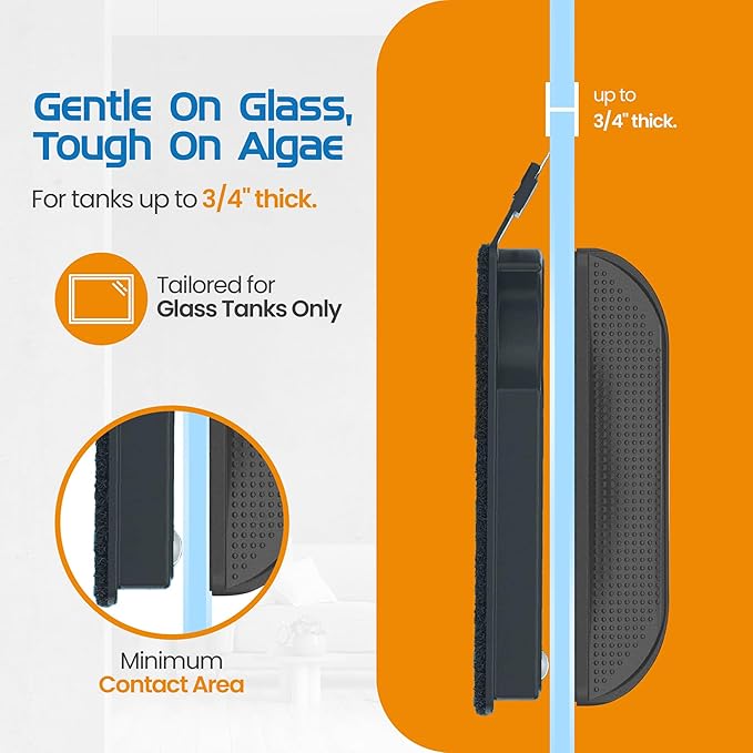 FL!PPER Flipper Cleaner Float - 2-in-1 Floating Magnetic Aquarium Glass Cleaner - Fish Tank - Scrubber & Scraper Aquarium Cleaning Tools – Fish Tank, Max-PurrikoPets